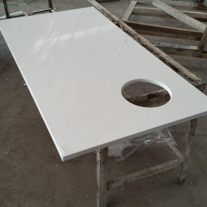 रसोई के शीर्ष के लिए शुद्ध सफेद क्वार्ट्ज पत्थर countertops / कृत्रिम क्वार्ट्ज पत्थर ठोस सतह